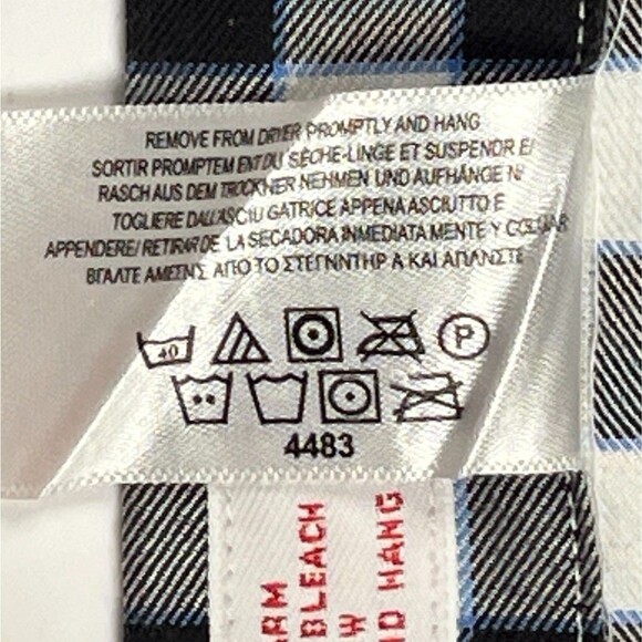 Brooks Brothers 346 Sz Mens M Non-Iron B&W Checked Long-Sleeve Button-Down Shirt - Picture 7 of 12